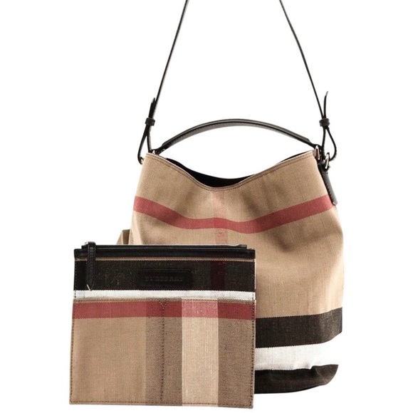 Burberry Handbags - Burberry Ashby Hobo Shoulder Bag Canvas w Pouch